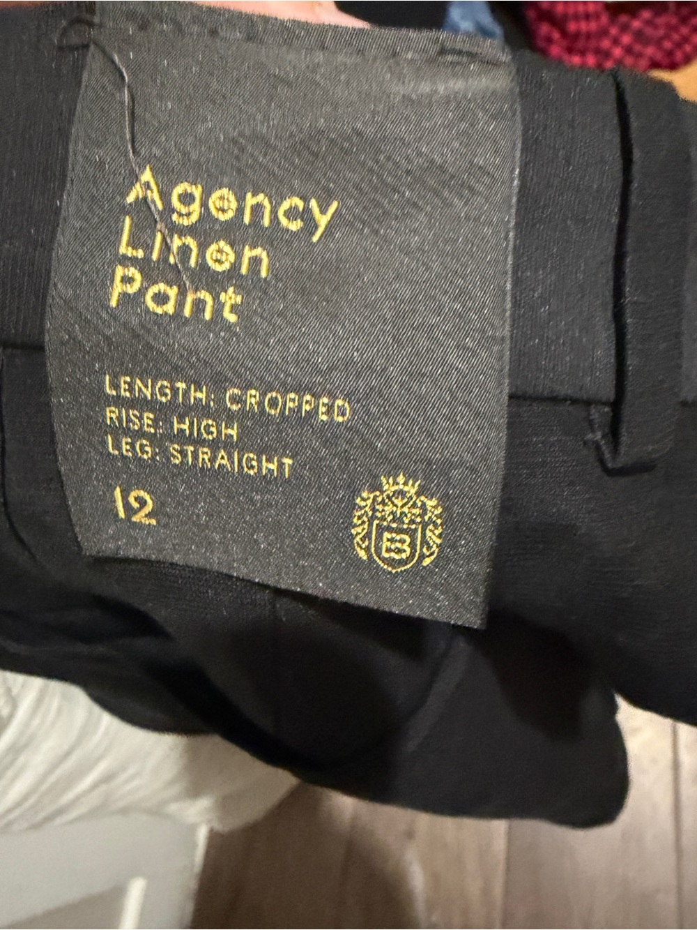 Babaton Black Cropped Agency Linen Pants